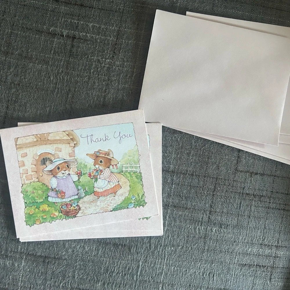 Vintage Current Inc Thank You Cards Lot of 5 w/ Envelopes Woodland Animals